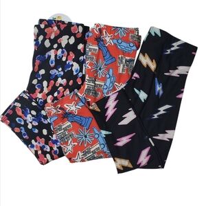 Dot Dot Smile 3 Pairs Of Girls Legging With Bold Designs And Colors 2T NWT.